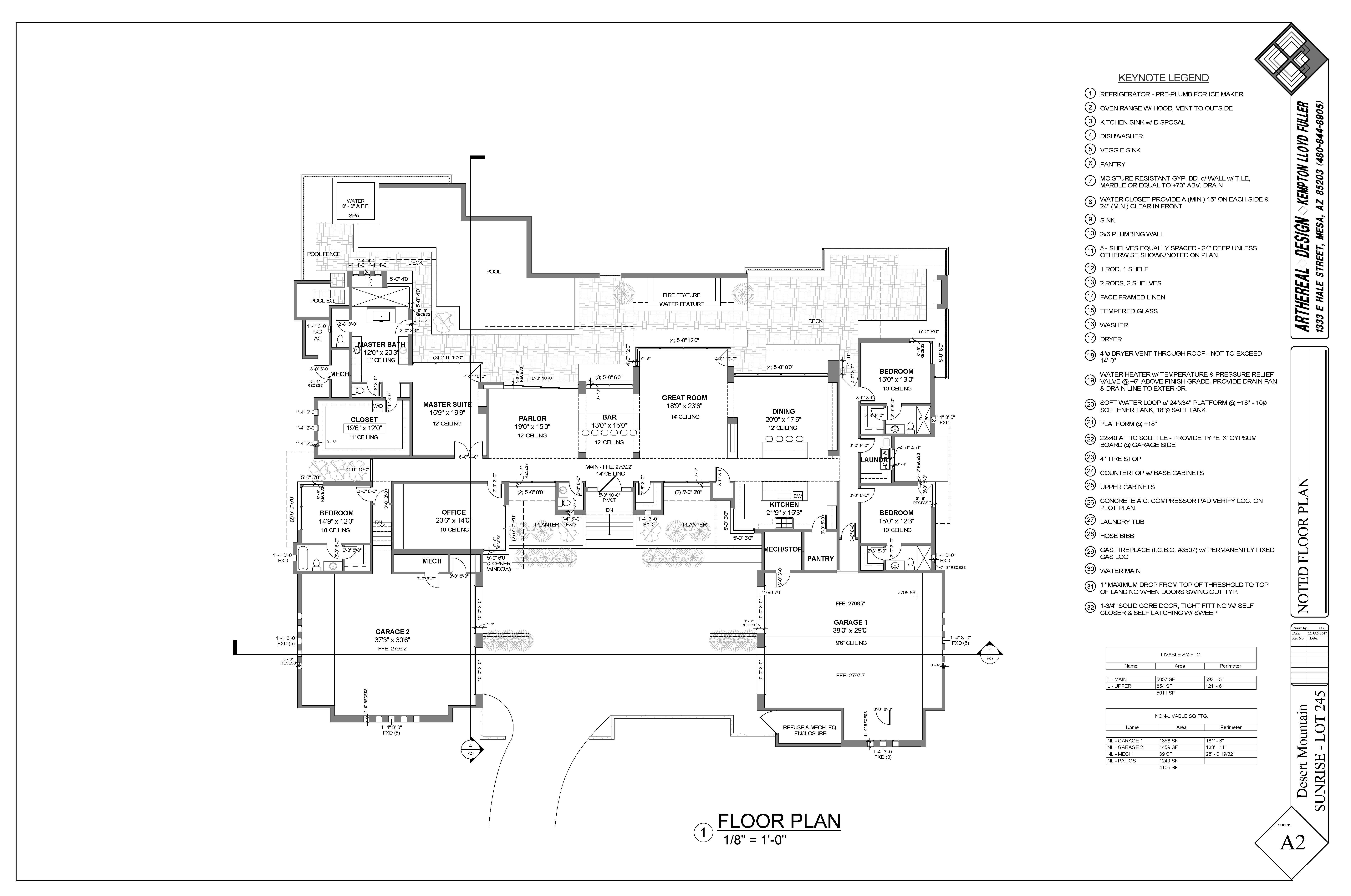 Desert Mountain Second Prelim Sheet A2 NOTED FLOOR PLAN